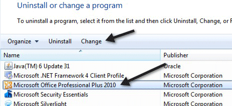 Change Serial Key Office 2010